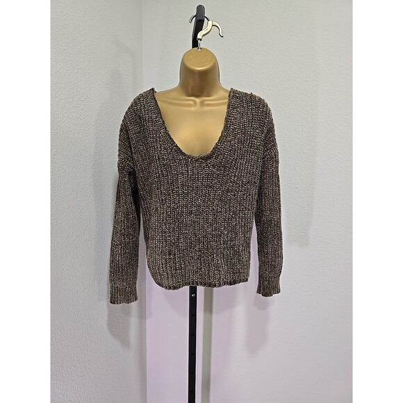 Chenille Moss Green Sweater Womens M Twist Back Forest Fairy Goblincore Chunky - Picture 1 of 7